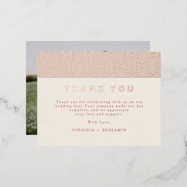 Carte de remerciements photo Foil moderne (Recto/Verso)