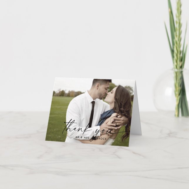 Carte De Remerciements Photo Folded Thank You Card (Devant)
