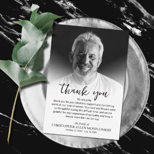 Carte De Remerciements Photo funéraire simple