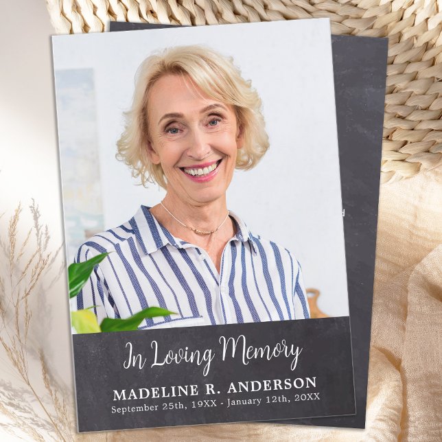 Carte De Remerciements Photo funéraire simple Sympathie commémorative mod (Créateur téléchargé)