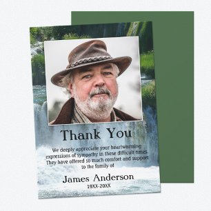 Carte de remerciements photo funéraire Sympathy de