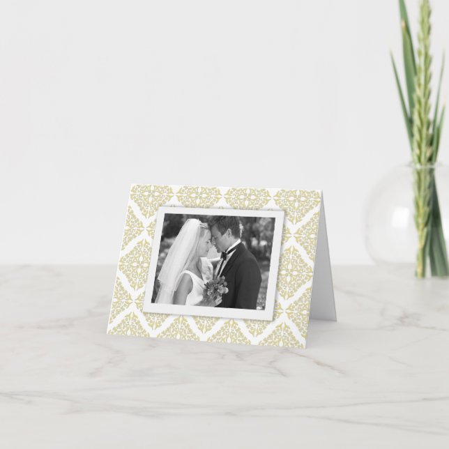 Carte de remerciements photo Gold Filigree (Devant)