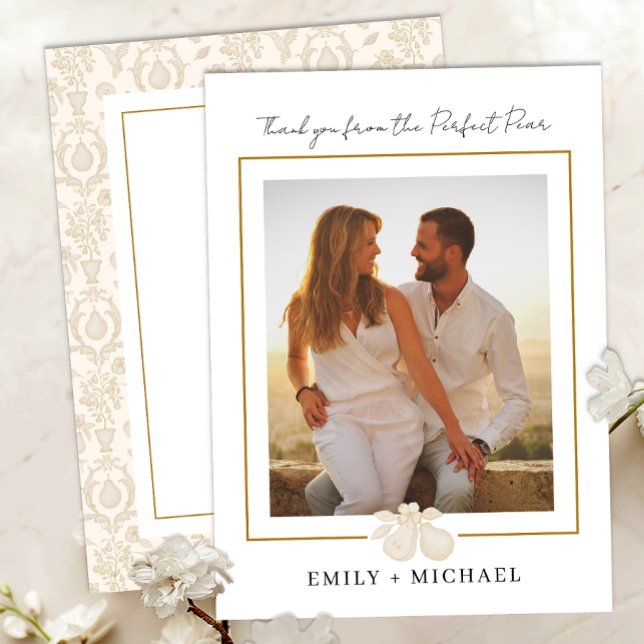 Carte de remerciements photo Gold Perfect Pear (Thank You Card)