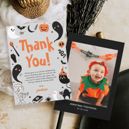 Carte De Remerciements Photo Halloween Birthday Boy