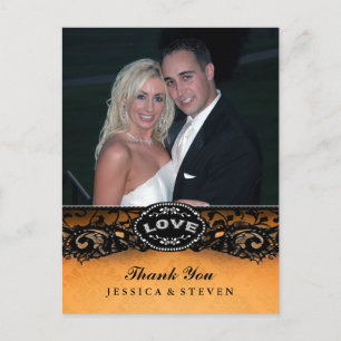 Carte de remerciements photo Halloween Elegant Lac
