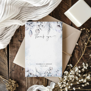 Carte de remerciements photo hiver Blue Foliing