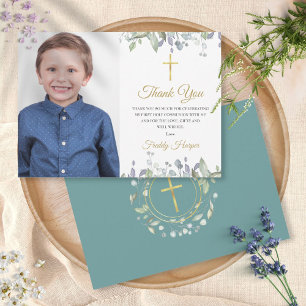 Carte De Remerciements Photo Lilac Aquarelle Première Communion sainte