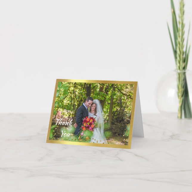 Carte de remerciements photo mariage (Devant)