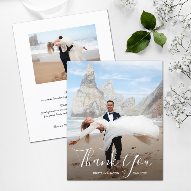 Carte de remerciements photo mariage (Créateur téléchargé)