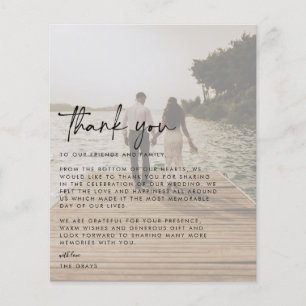 Carte de remerciements photo mariage