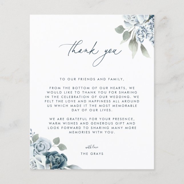 Carte de remerciements photo mariage (Devant)