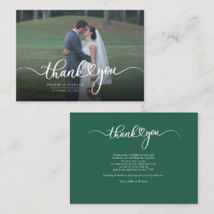 Carte de remerciements photo Mariage à lettres bud