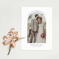 Carte de remerciements photo Mariage Arch Frame
