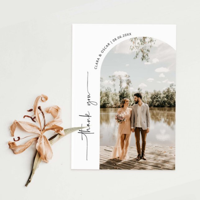 Carte de remerciements photo Mariage Arch Frame (Créateur téléchargé)