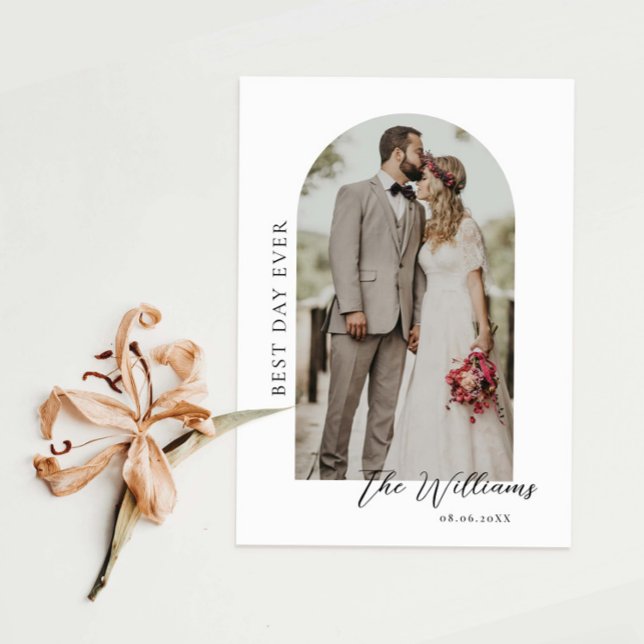 Carte de remerciements photo Mariage Arch Frame (Créateur téléchargé)