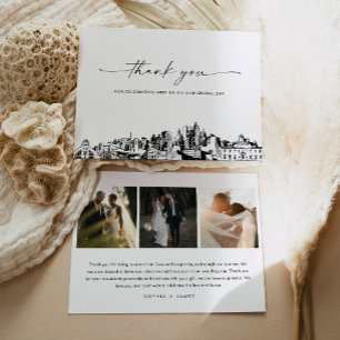 Carte de remerciements photo Mariage Atlanta Skyli