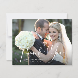 Carte De Remerciements Photo mariage avant Cassis Purple Floral Back