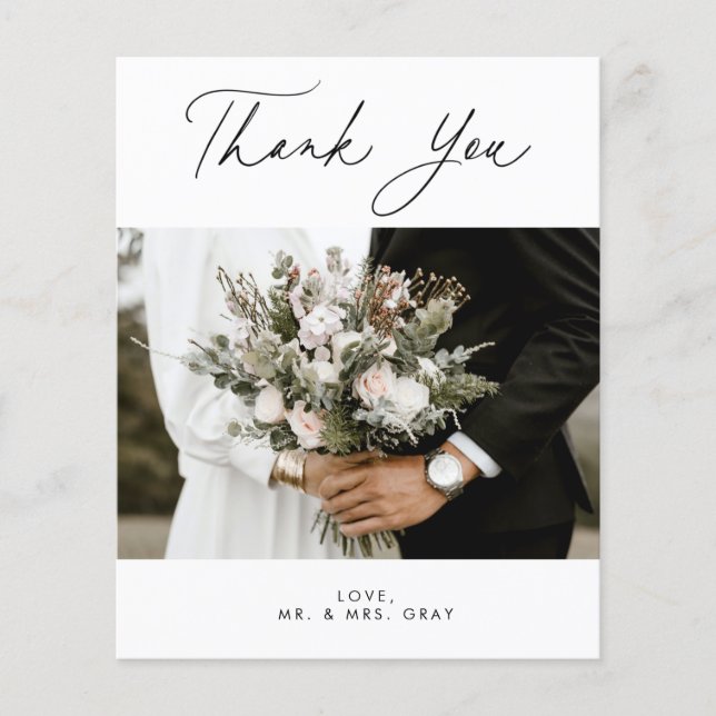 CARTE DE REMERCIEMENTS photo Mariage BUDGET (Devant)