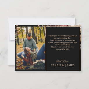 Carte De Remerciements Photo Mariage de automne floral rustique moderne
