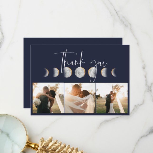 Carte de remerciements photo Mariage de phase de l (Devant/Arrière en situation)