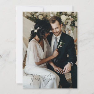 Carte de remerciements photo Mariage de script mod