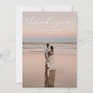 Carte de remerciements photo Mariage de script sim