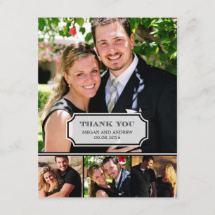 Carte de remerciements photo Mariage de tabulation