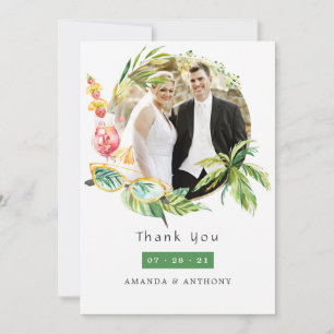 Carte De Remerciements Photo Mariage d'été