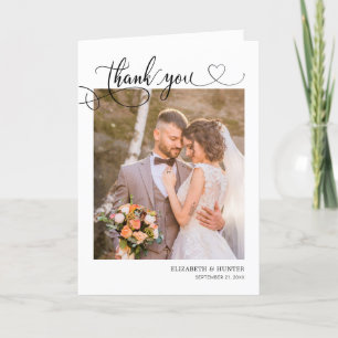 Carte de remerciements photo Mariage du coeur de s