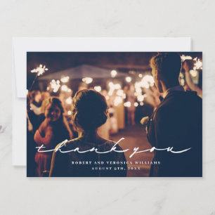 Carte De Remerciements Photo Mariage du désert Terrazzo