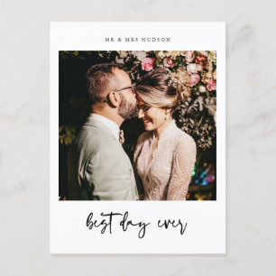 Carte de remerciements photo Mariage du meilleur j
