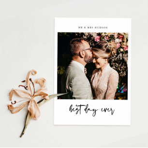 Carte de remerciements photo Mariage du meilleur j