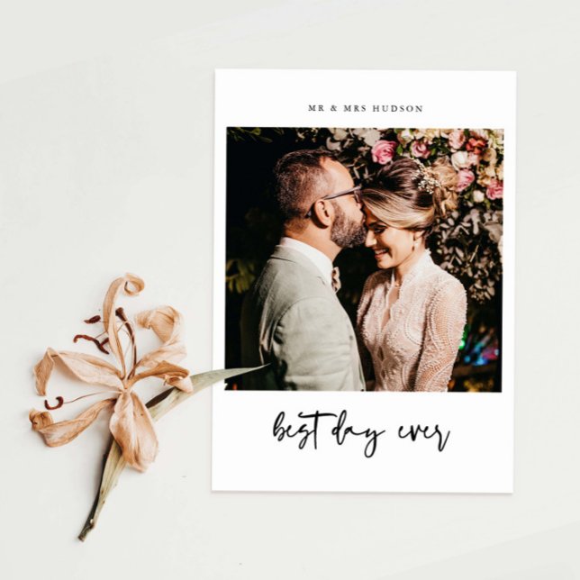 Carte de remerciements photo Mariage du meilleur j (Créateur téléchargé)
