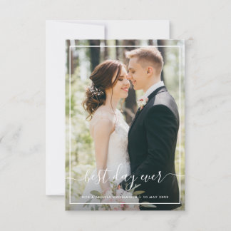 Carte de remerciements photo mariage du meilleur j