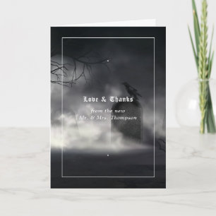 Carte de remerciements photo Mariage Eerie Gothic