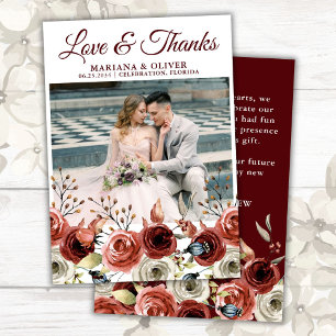 Carte de remerciements photo mariage Mélange d'aut