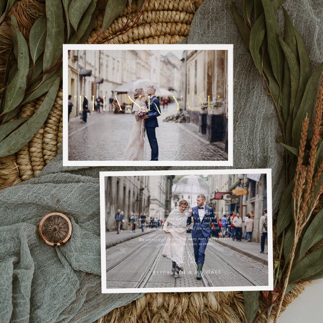 Carte de remerciements photo Mariage minime à l'hu (Créateur téléchargé)