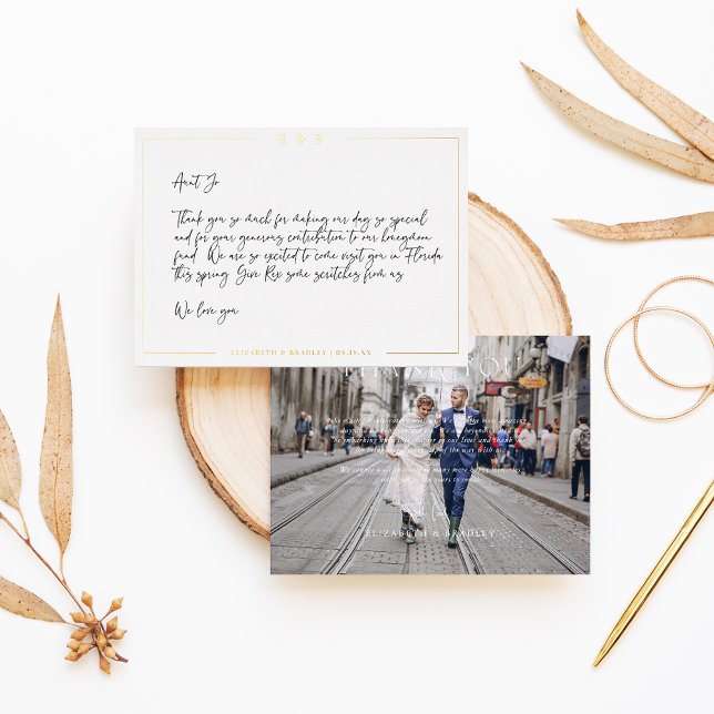 Carte de remerciements photo Mariage minime à l'hu (Créateur téléchargé)