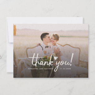 Carte de remerciements photo Mariage moderne