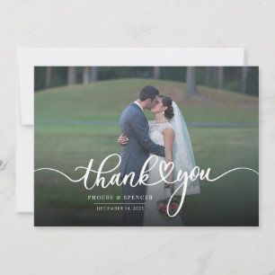 Carte De Remerciements Photo Mariage moderne simple