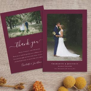 Carte De Remerciements Photo Mariage moderne simple