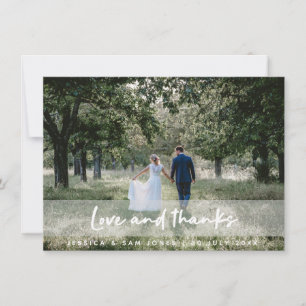 Carte De Remerciements Photo mariage Moderne Stylish Les invités aiment