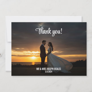 Carte de remerciements Photo Mariage personnalisé,