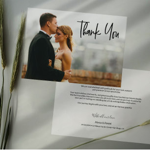 Carte De Remerciements Photo mariage personnalisée du message cardiaque m