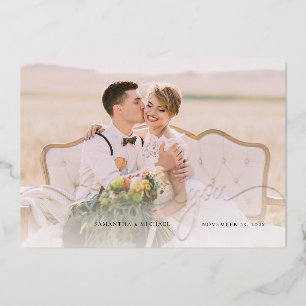 Carte de remerciements photo Mariage rose Gold Foi