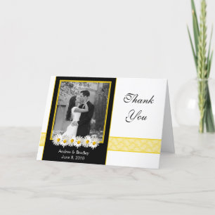 Carte de remerciements photo Mariage Shasta Daisy
