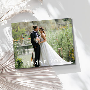 Carte de remerciements photo Mariage simple