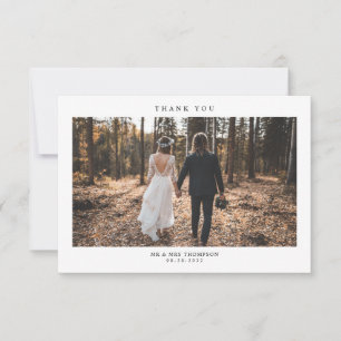 Carte de remerciements photo Mariage simple et mod