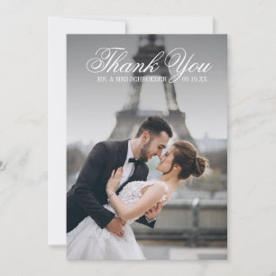 Carte de remerciements photo Mariage Toile & Calli