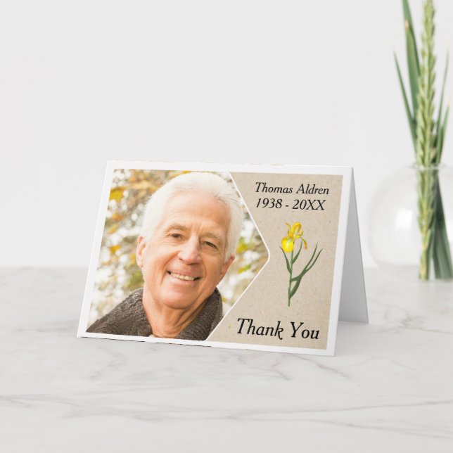Carte de remerciements photo Memorial (Devant)